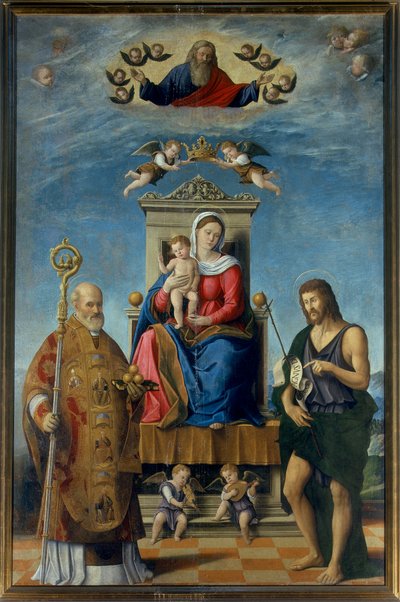 Madonna mit Kind und den Heiligen Nikolaus und Johannes der Täufer von Fabrizio Santafede